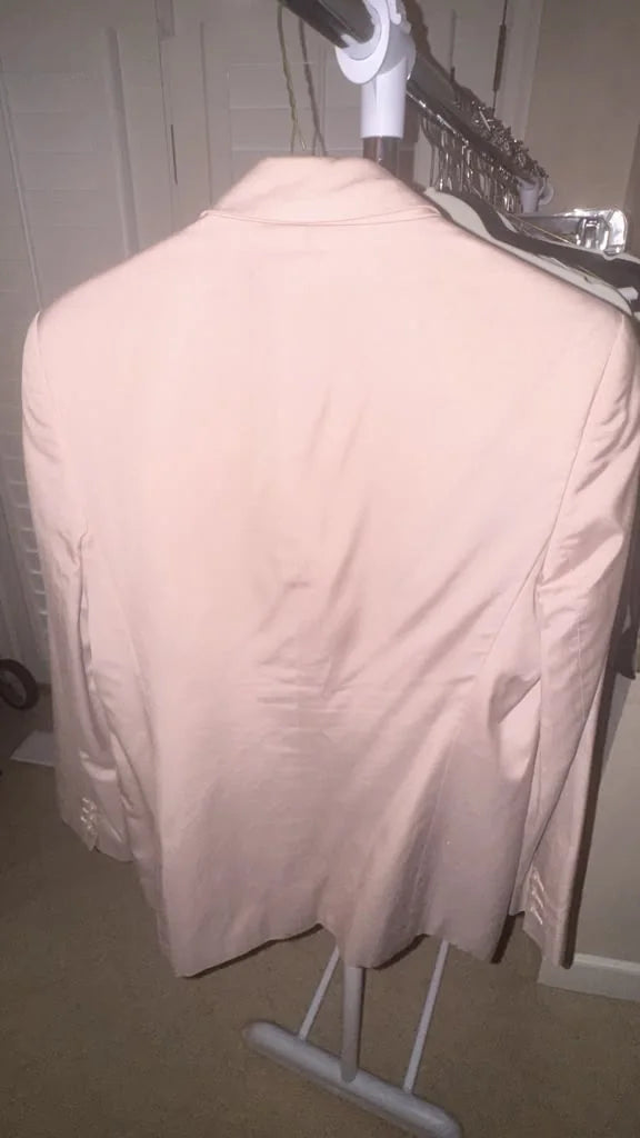 Blush minimalist tailored blazer back view | CCTwice luxury resale