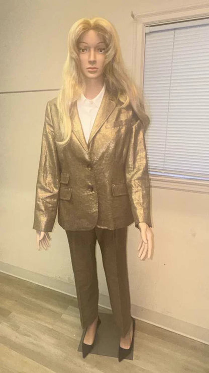 Gold metallic two-piece suit - detail 3