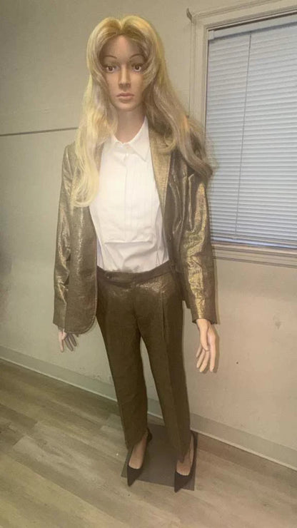 Gold metallic two-piece suit - detail 4